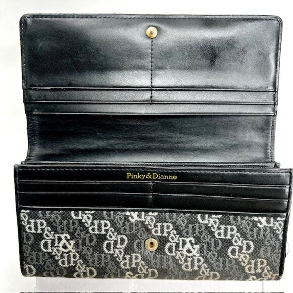 VGT Pinky & Dianne  Denim Snap Accordion Wallet With  Gray Black Logo Bifold(12) - Picture 6 of 14